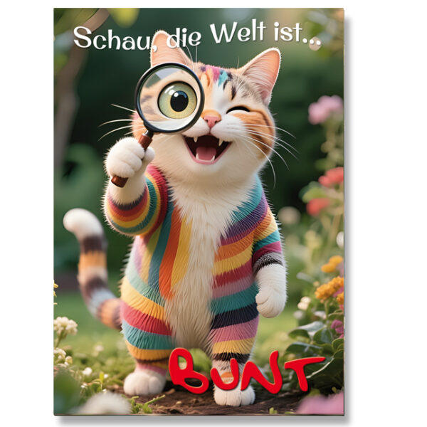 Postkarte - Schau die Welt ist bunt