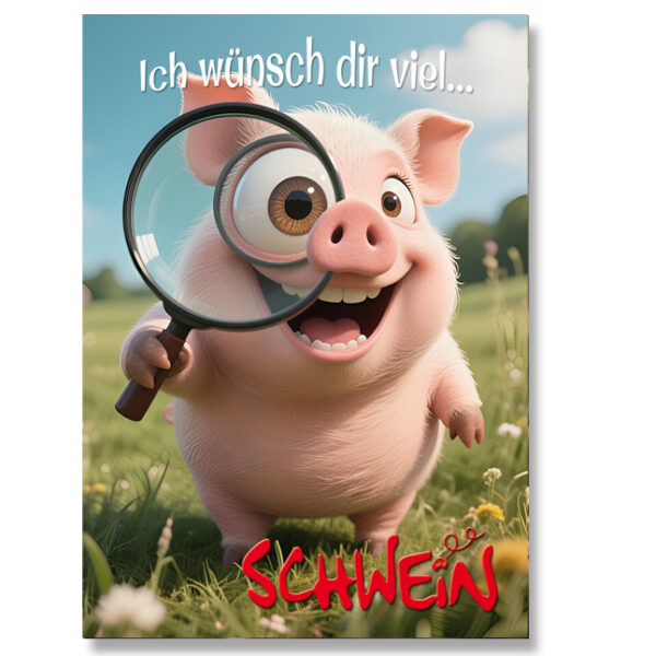 Postkarte - Ich wünsch dir viel Schwein