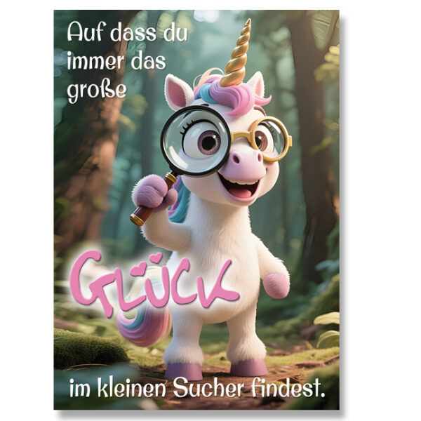 Postkarte - Auf dass du immer das große Glück im kleinen Sucher findest.