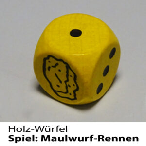 Maulwurf-Rennen - Holz-Symbol-Würfel